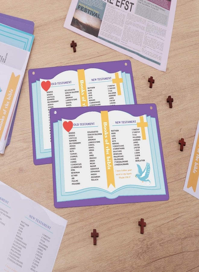 PLUVAVA 32 Set Books of The Bible Craft Kit Sunday School Crafts DIY Christian Bible Sticker Hanging Ornament for School Home Classroom Religious VBS Church Activities - Image 4